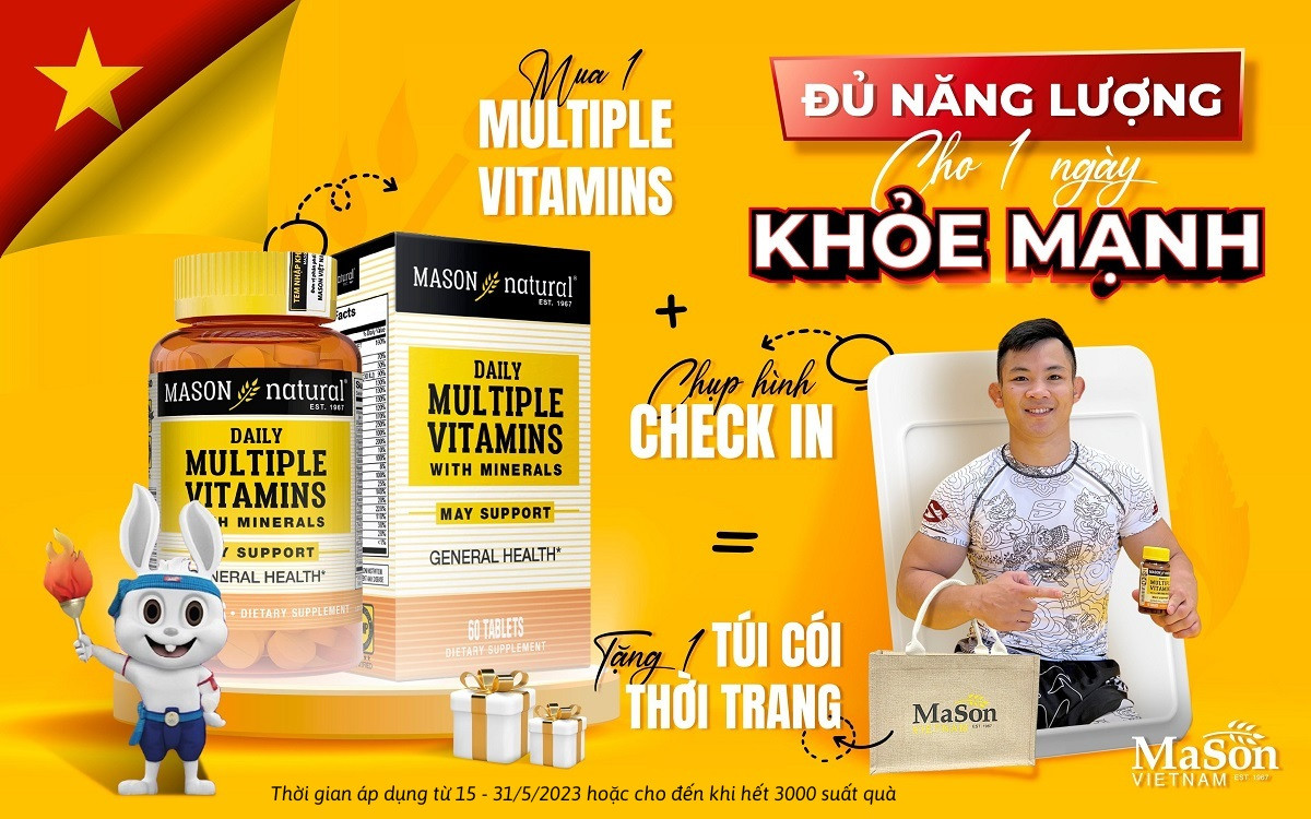 Mua Mason Multiple Vitamins – Tặng túi cói cao cấp trị giá 120K tại Nhà thuốc 365